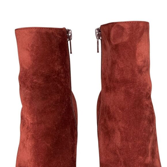 Christian Louboutin Bianca Bootie 120 EU 38.5 US 8.5 Burgundy Suede Platform - Picture 3 of 10